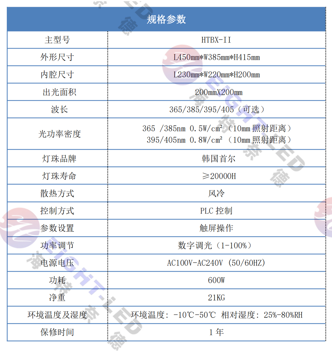 200*200 UVLED固化炉规格