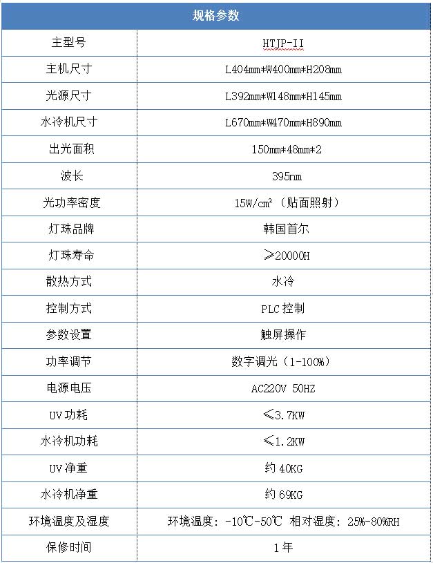 150mm*48mm*2 UVLED印刷光源规格参数