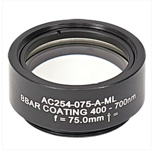 THORLABS 索雷博 &nbsp;&nbsp;&nbsp;AC254-075-A-ML 消色差双胶合透镜