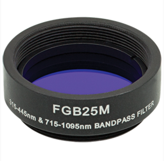 THORLABS 索雷博 &nbsp;&nbsp;&nbsp;FGB25M Ø25 mm BG3彩色玻璃带通滤光片