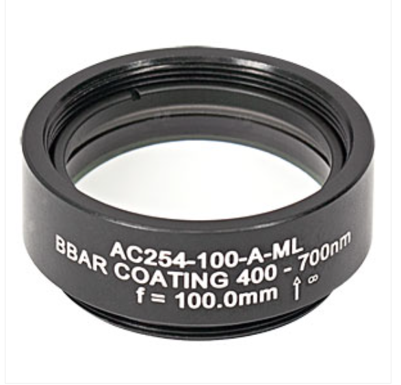 THORLABS 索雷博 &nbsp;&nbsp;&nbsp;AC254-100-A-ML 消色差双胶合透镜
