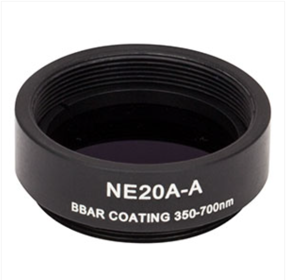 THORLABS 索雷博    NE20A-A Ø25 mm镀增透膜的吸收型中性密度滤光片