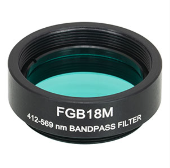THORLABS 索雷博 &nbsp;&nbsp;FGB18M Ø25 mm BG18彩色玻璃带通滤光片