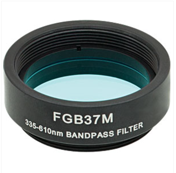 THORLABS 索雷博 &nbsp;&nbsp;&nbsp;FGB37M Ø25 mm BG40彩色玻璃带通滤光片