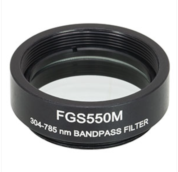 THORLABS 索雷博 &nbsp;&nbsp;&nbsp;&nbsp;FGS550M Ø25 mm KG2彩色玻璃带通滤光片