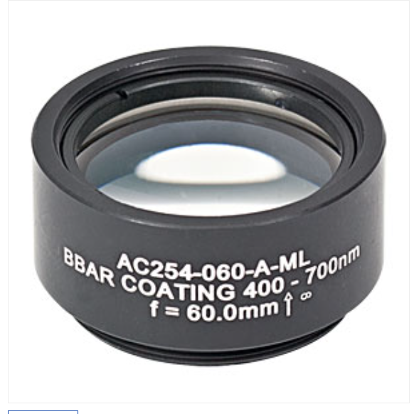 THORLABS 索雷博 &nbsp;&nbsp;&nbsp;AC254-060-A-ML 消色差双胶合透镜
