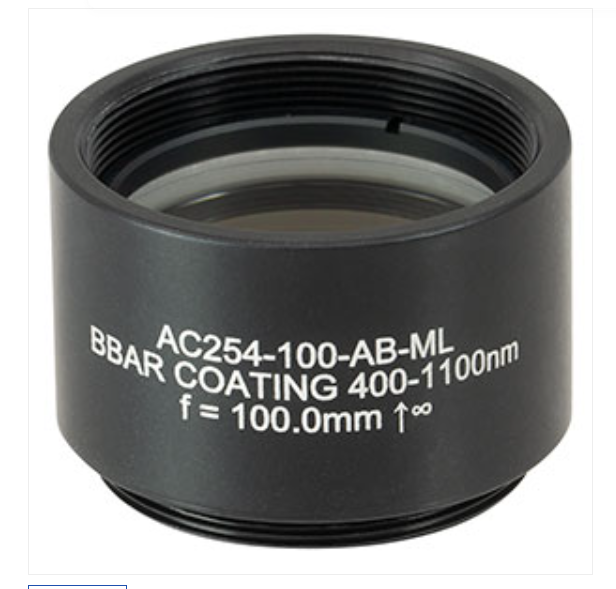 THORLABS 索雷博 &nbsp;&nbsp;&nbsp;AC254-100-AB-ML 消色差双胶合透镜